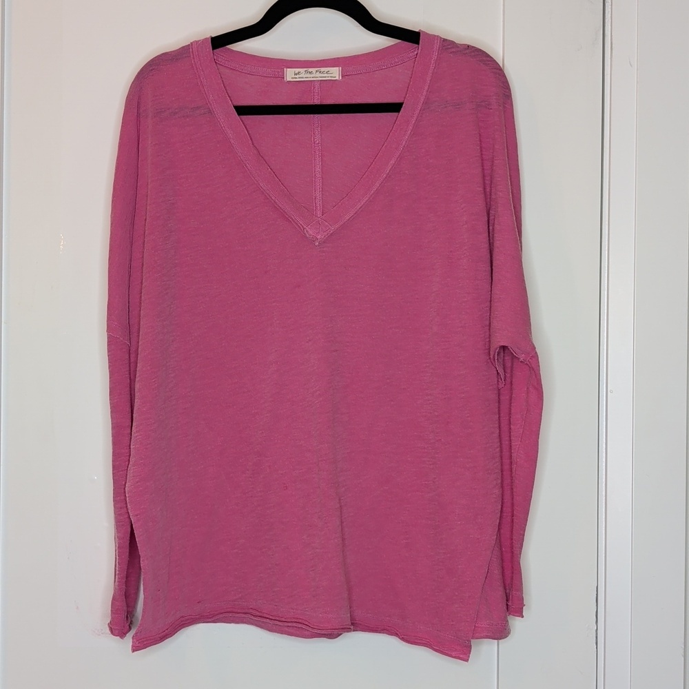 Free People Pink Long Sleeve Top Size XS